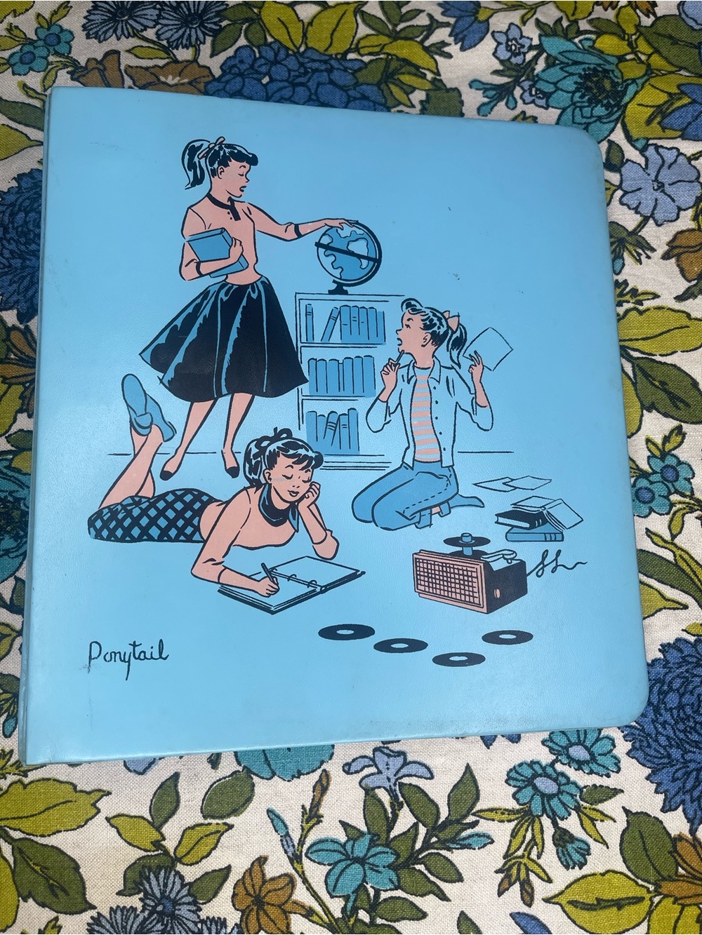 1950s pony tail club 3 ring binder VINTAGE
